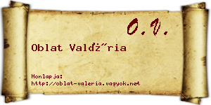 Oblat Valéria névjegykártya